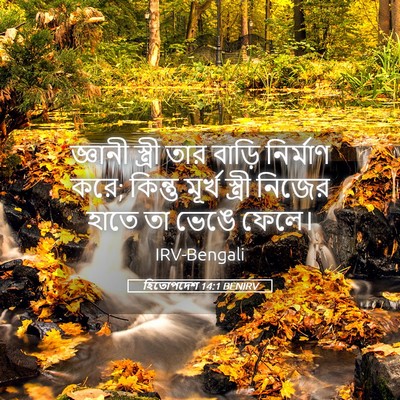 Picture 05 - হিতোপদেশ 14:1 BENIRV - জ্ঞানী স্ত্রী তার - Bible Verse Picture