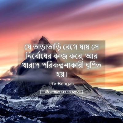 Picture 05 - হিতোপদেশ 14:17 BENIRV - যে তাড়াতাড়ি - Bible Verse Picture