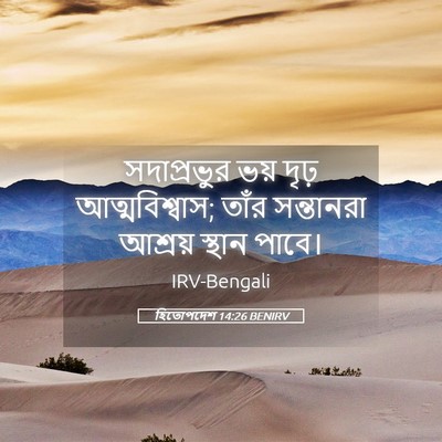 Picture 05 - হিতোপদেশ 14:26 BENIRV - সদাপ্রভুর ভয় - Bible Verse Picture
