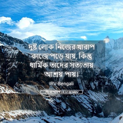 Picture 05 - হিতোপদেশ 14:32 BENIRV - দুষ্ট লোক নিজের - Bible Verse Picture