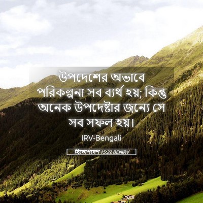 Picture 05 - হিতোপদেশ 15:22 BENIRV - উপদেশের অভাবে - Bible Verse Picture