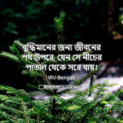 Picture 05 - হিতোপদেশ 15:24 BENIRV - বুদ্ধিমানের জন্য - Bible Verse Picture