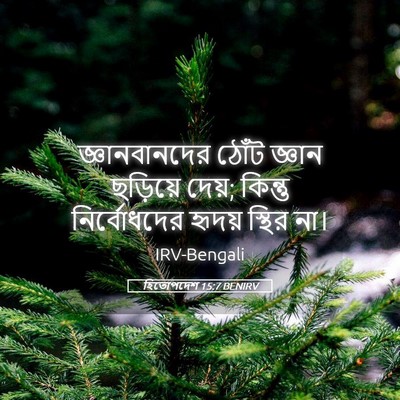 Picture 05 - হিতোপদেশ 15:7 BENIRV - জ্ঞানবানদের ঠোঁট - Bible Verse Picture