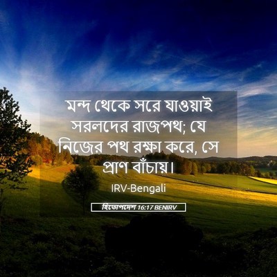 Picture 05 - হিতোপদেশ 16:17 BENIRV - মন্দ থেকে সরে - Bible Verse Picture
