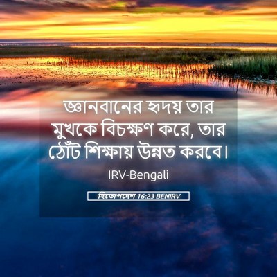 Picture 05 - হিতোপদেশ 16:23 BENIRV - জ্ঞানবানের হৃদয় - Bible Verse Picture