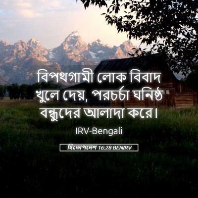 Picture 05 - হিতোপদেশ 16:28 BENIRV - বিপথগামী লোক - Bible Verse Picture