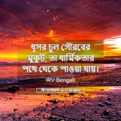 Picture 05 - হিতোপদেশ 16:31 BENIRV - ধূসর চুল গৌরবের - Bible Verse Picture