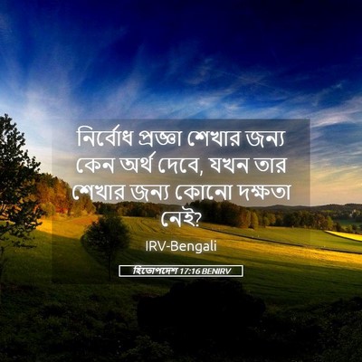 Picture 05 - হিতোপদেশ 17:16 BENIRV - নির্বোধ প্রজ্ঞা - Bible Verse Picture
