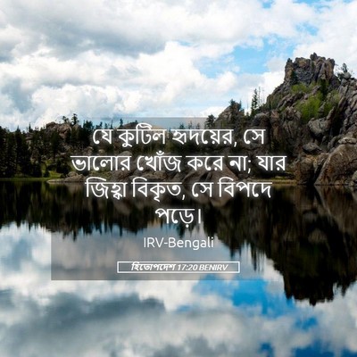 Picture 05 - হিতোপদেশ 17:20 BENIRV - যে কুটিল হৃদয়ের, - Bible Verse Picture