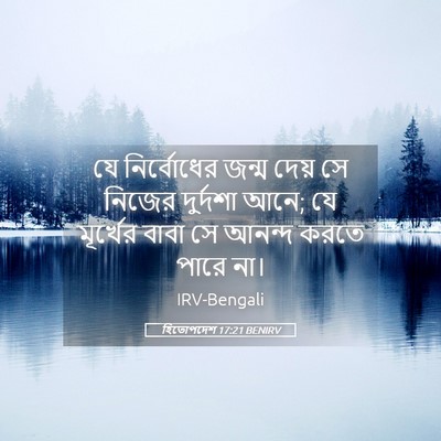 Picture 05 - হিতোপদেশ 17:21 BENIRV - যে নির্বোধের জন্ম - Bible Verse Picture