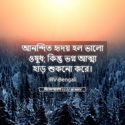 Picture 05 - হিতোপদেশ 17:22 BENIRV - আনন্দিত হৃদয় হল - Bible Verse Picture