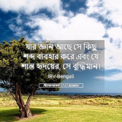 Picture 05 - হিতোপদেশ 17:27 BENIRV - যার জ্ঞান আছে সে - Bible Verse Picture