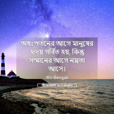 Picture 05 - হিতোপদেশ 18:12 BENIRV - অধঃপতনের আগে - Bible Verse Picture
