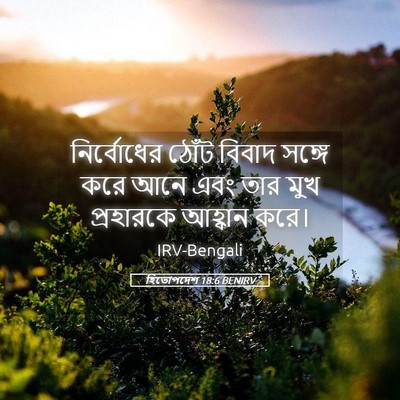 Picture 05 - হিতোপদেশ 18:6 BENIRV - নির্বোধের ঠোঁট - Bible Verse Picture