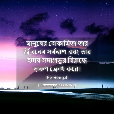 Picture 05 - হিতোপদেশ 19:3 BENIRV - মানুষের বোকামিতা - Bible Verse Picture