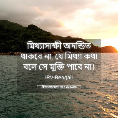 Picture 05 - হিতোপদেশ 19:5 BENIRV - মিথ্যাসাক্ষী - Bible Verse Picture