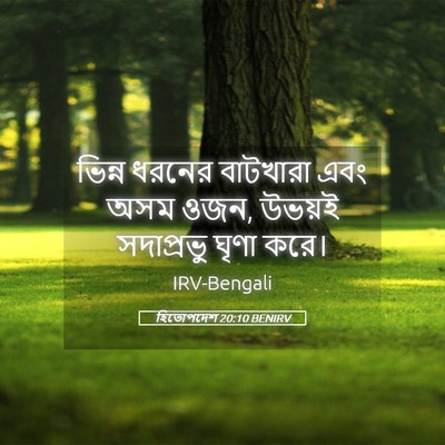 Picture 05 - হিতোপদেশ 20:10 BENIRV - ভিন্ন ধরনের - Bible Verse Picture