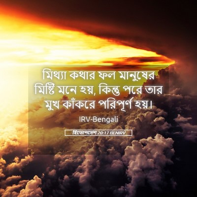 Picture 05 - হিতোপদেশ 20:17 BENIRV - মিথ্যা কথার ফল - Bible Verse Picture