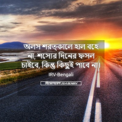 Picture 05 - হিতোপদেশ 20:4 BENIRV - অলস শরত্কালে হাল - Bible Verse Picture