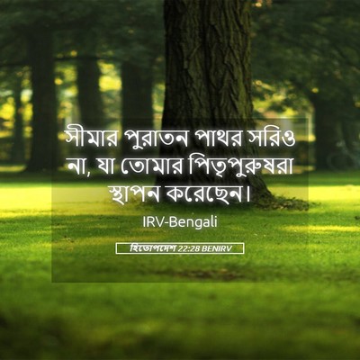 Picture 05 - হিতোপদেশ 22:28 BENIRV - সীমার পুরাতন পাথর - Bible Verse Picture