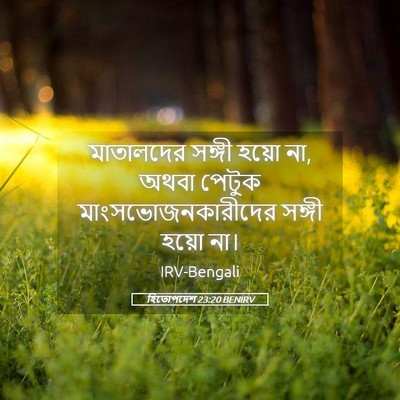 Picture 05 - হিতোপদেশ 23:20 BENIRV - মাতালদের সঙ্গী - Bible Verse Picture