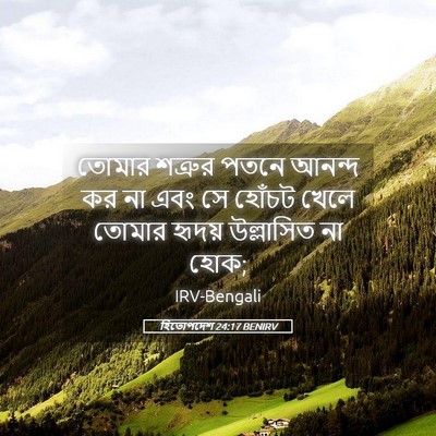 Picture 05 - হিতোপদেশ 24:17 BENIRV - তোমার শত্রুর পতনে - Bible Verse Picture