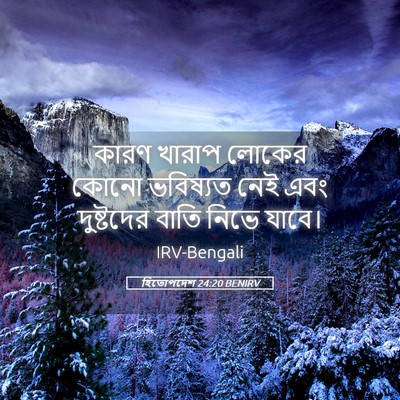 Picture 05 - হিতোপদেশ 24:20 BENIRV - কারণ খারাপ লোকের - Bible Verse Picture