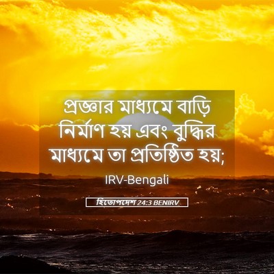 Picture 05 - হিতোপদেশ 24:3 BENIRV - প্রজ্ঞার মাধ্যমে - Bible Verse Picture