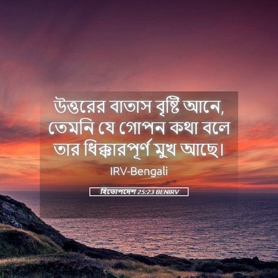 Picture 05 - হিতোপদেশ 25:23 BENIRV - উত্তরের বাতাস - Bible Verse Picture