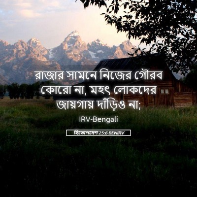 Picture 05 - হিতোপদেশ 25:6 BENIRV - রাজার সামনে নিজের - Bible Verse Picture