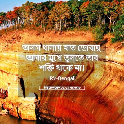Picture 05 - হিতোপদেশ 26:15 BENIRV - অলস থালায় হাত - Bible Verse Picture