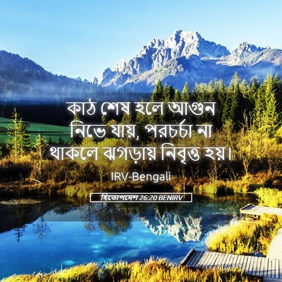 Picture 05 - হিতোপদেশ 26:20 BENIRV - কাঠ শেষ হলে আগুন - Bible Verse Picture