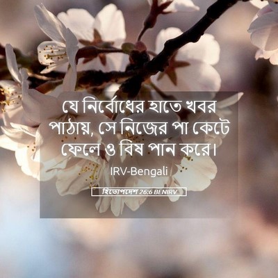 Picture 05 - হিতোপদেশ 26:6 BENIRV - যে নির্বোধের হাতে - Bible Verse Picture