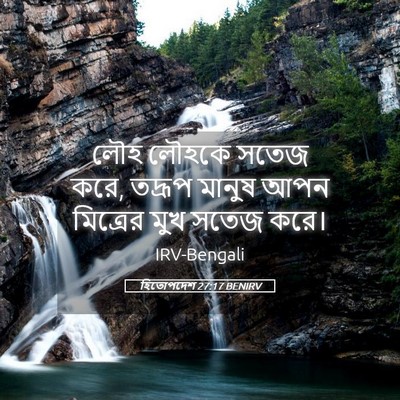 Picture 05 - হিতোপদেশ 27:17 BENIRV - লৌহ লৌহকে সতেজ করে, - Bible Verse Picture