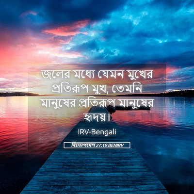 Picture 05 - হিতোপদেশ 27:19 BENIRV - জলের মধ্যে যেমন - Bible Verse Picture