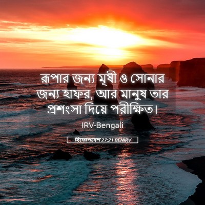 Picture 05 - হিতোপদেশ 27:21 BENIRV - রূপার জন্য মূষী ও - Bible Verse Picture