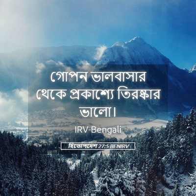 Picture 05 - হিতোপদেশ 27:5 BENIRV - গোপন ভালবাসার - Bible Verse Picture
