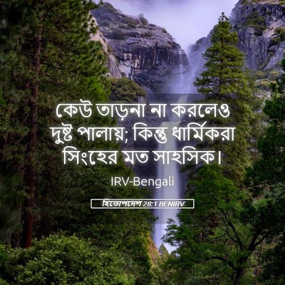 Picture 05 - হিতোপদেশ 28:1 BENIRV - কেউ তাড়না না - Bible Verse Picture