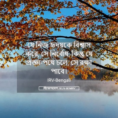 Picture 05 - হিতোপদেশ 28:26 BENIRV - যে নিজ হৃদয়কে - Bible Verse Picture