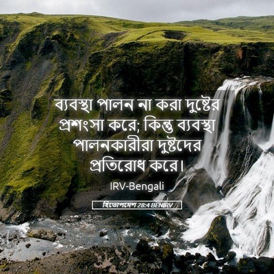 Picture 05 - হিতোপদেশ 28:4 BENIRV - ব্যবস্থা পালন না - Bible Verse Picture