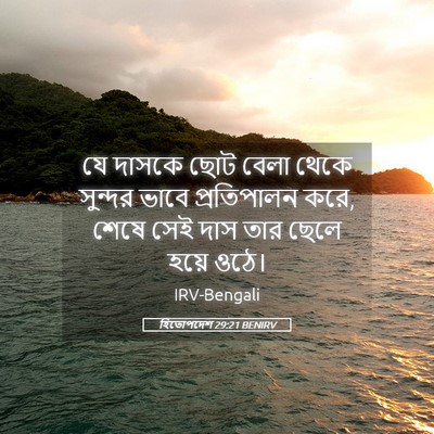 Picture 05 - হিতোপদেশ 29:21 BENIRV - যে দাসকে ছোট বেলা - Bible Verse Picture