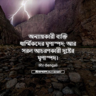 Picture 05 - হিতোপদেশ 29:27 BENIRV - অন্যায়কারী - Bible Verse Picture