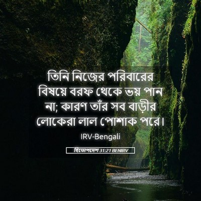 Picture 05 - হিতোপদেশ 31:21 BENIRV - তিনি নিজের - Bible Verse Picture