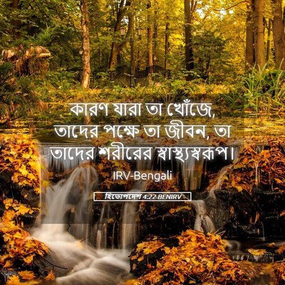 Picture 05 - হিতোপদেশ 4:22 BENIRV - কারণ যারা তা খোঁজে, - Bible Verse Picture