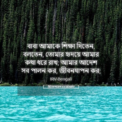 Picture 05 - হিতোপদেশ 4:4 BENIRV - বাবা আমাকে শিক্ষা - Bible Verse Picture