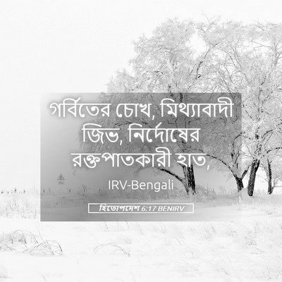 Picture 05 - হিতোপদেশ 6:17 BENIRV - গর্বিতের চোখ, - Bible Verse Picture