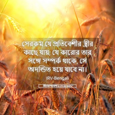 Picture 05 - হিতোপদেশ 6:29 BENIRV - সেরকম যে - Bible Verse Picture