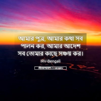 Picture 05 - হিতোপদেশ 7:1 BENIRV - আমার পুত্র, আমার - Bible Verse Picture