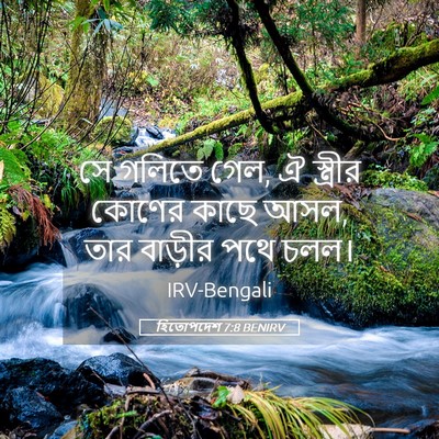 Picture 05 - হিতোপদেশ 7:8 BENIRV - সে গলিতে গেল, ঐ - Bible Verse Picture