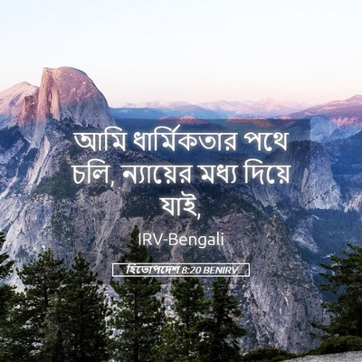 Picture 05 - হিতোপদেশ 8:20 BENIRV - আমি ধার্মিকতার - Bible Verse Picture